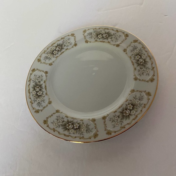 Happy Home China Elegance Bread & Butter White Flowers W/ Scrolls Discontinued - Picture 2 of 6